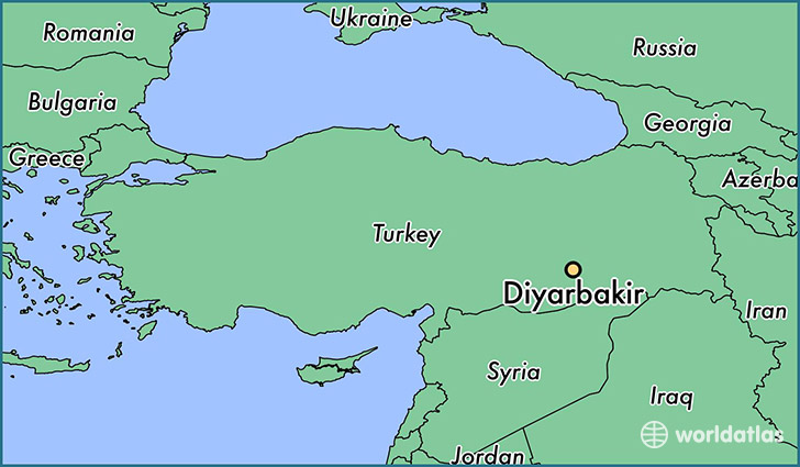 map showing the location of Diyarbakir