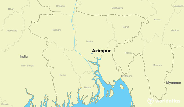 map showing the location of Azimpur