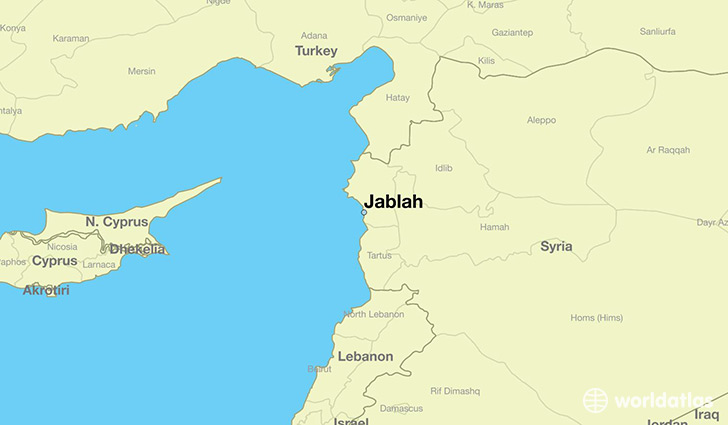 map showing the location of Jablah