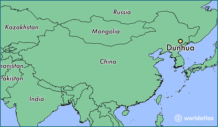 map showing the location of Dunhua