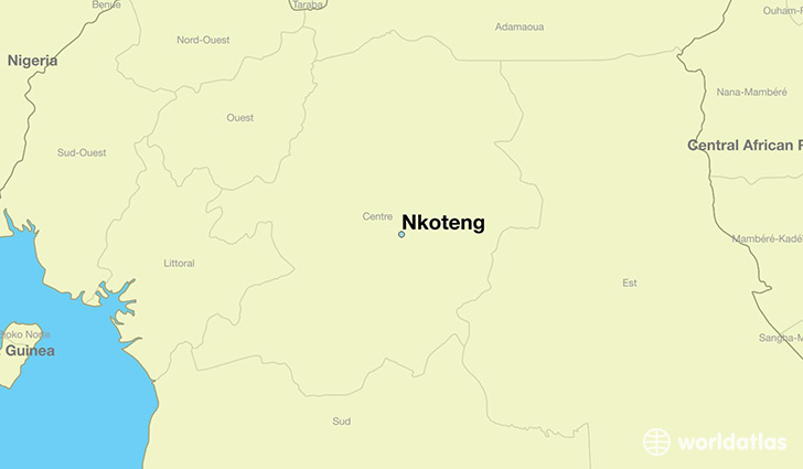 map showing the location of Nkoteng