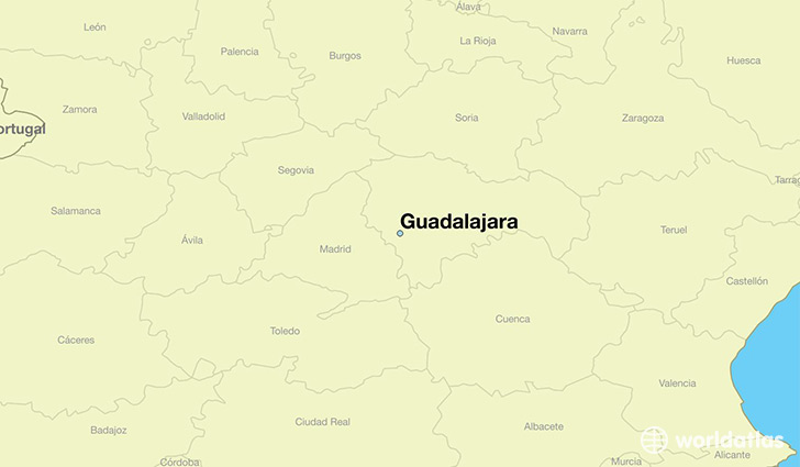 map showing the location of Guadalajara