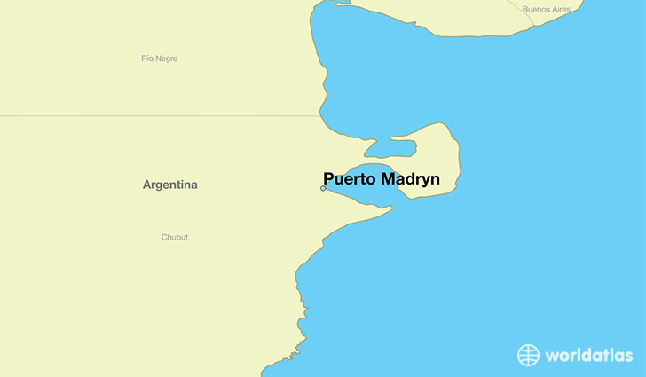 map showing the location of Puerto Madryn
