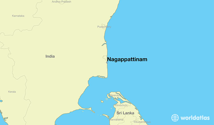 map showing the location of Nagappattinam