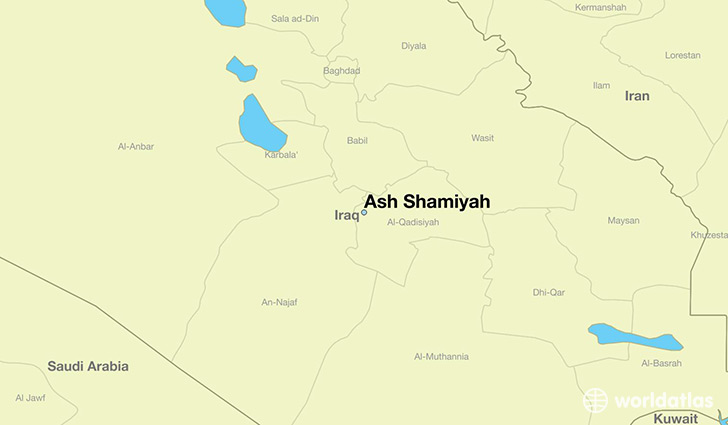 map showing the location of Ash Shamiyah