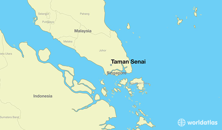 map showing the location of Taman Senai