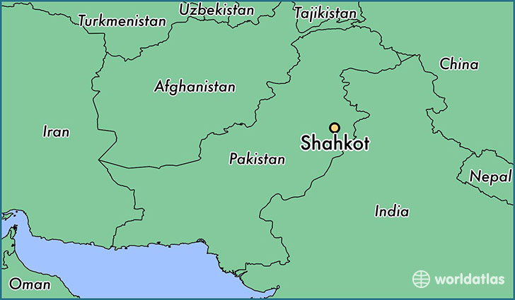 map showing the location of Shahkot
