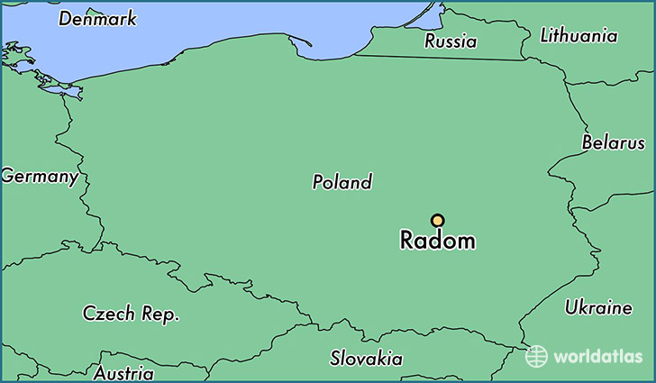 map showing the location of Radom