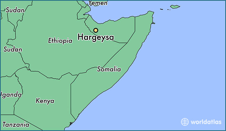 map showing the location of Hargeysa