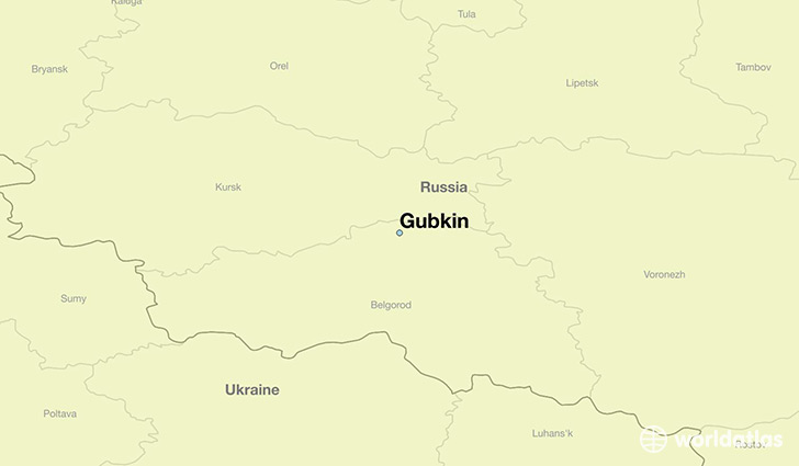 map showing the location of Gubkin