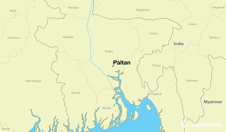 map showing the location of Paltan