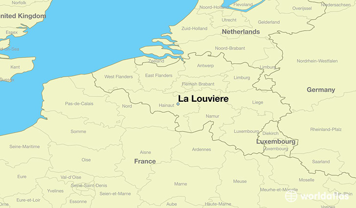 map showing the location of La Louviere