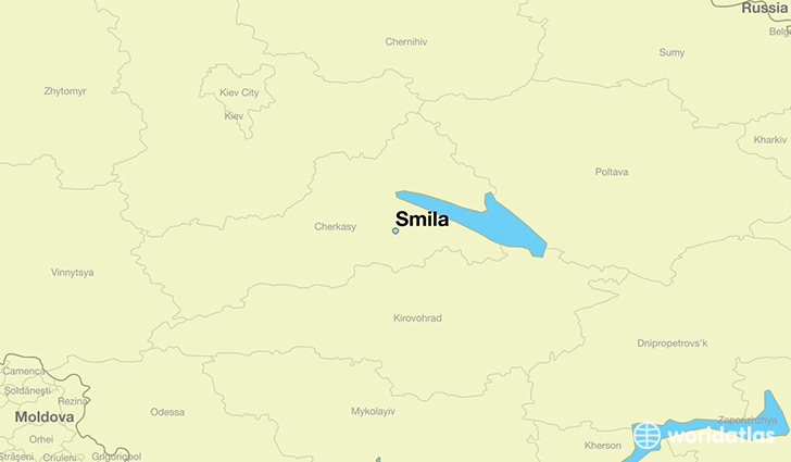 map showing the location of Smila