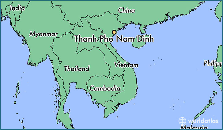 map showing the location of Thanh Pho Nam Dinh