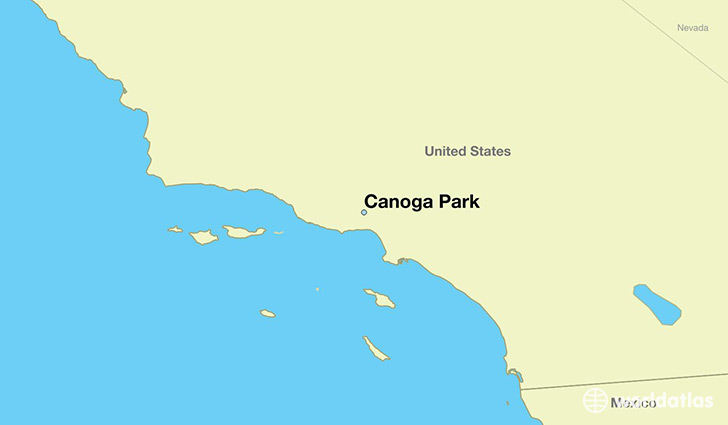 map showing the location of Canoga Park