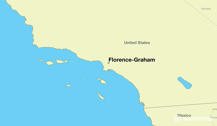 map showing the location of Florence-Graham