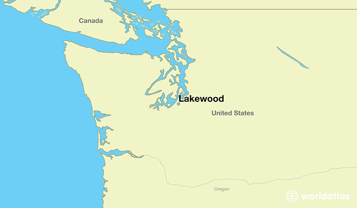 map showing the location of Lakewood