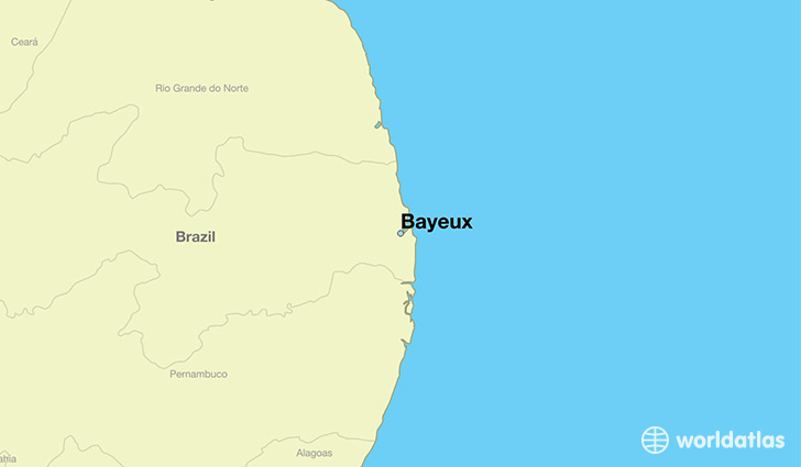 map showing the location of Bayeux
