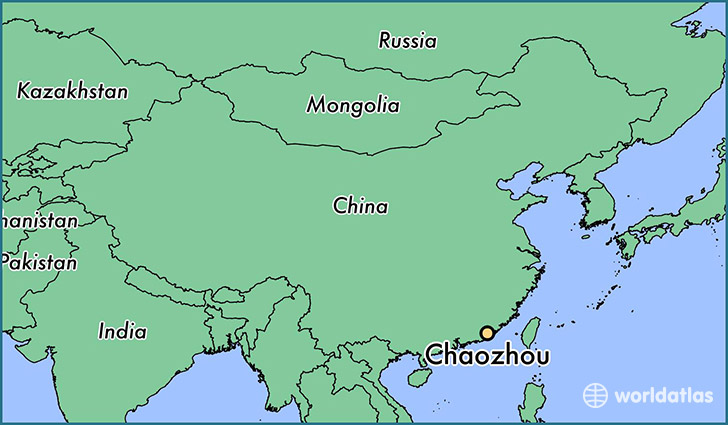 map showing the location of Chaozhou