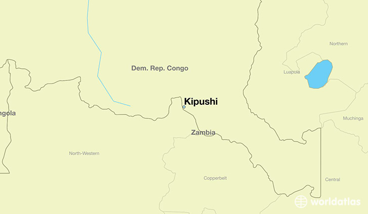 map showing the location of Kipushi