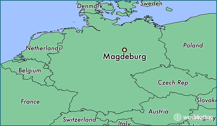 map showing the location of Magdeburg