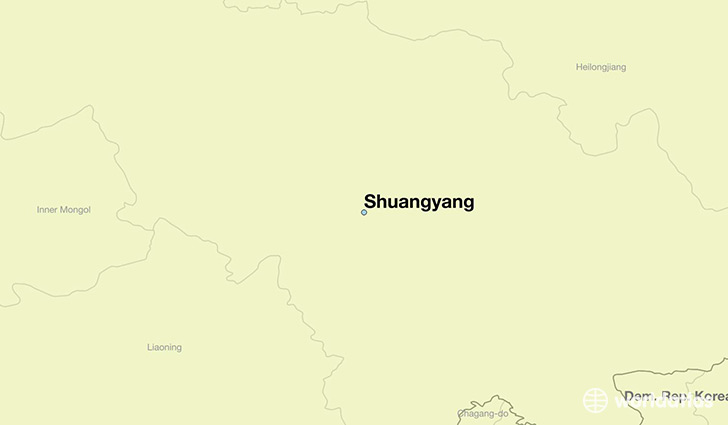 map showing the location of Shuangyang