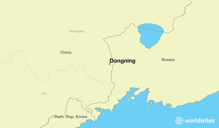 map showing the location of Dongning