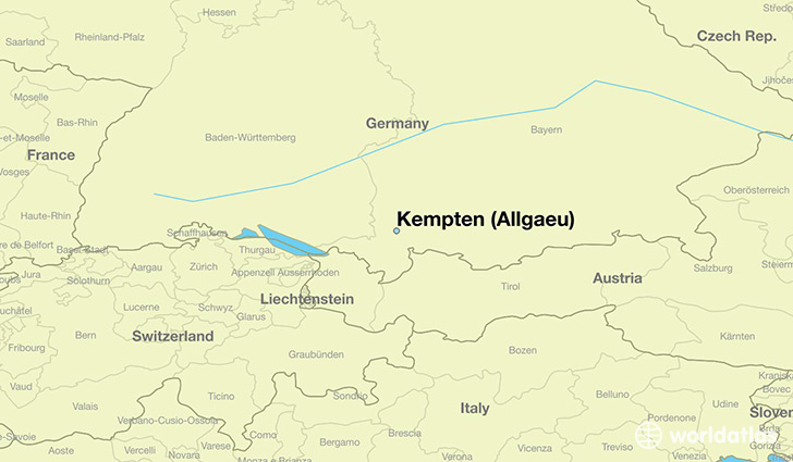 map showing the location of Kempten (Allgaeu)