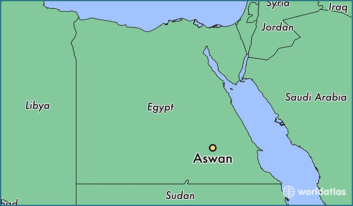map showing the location of Aswan
