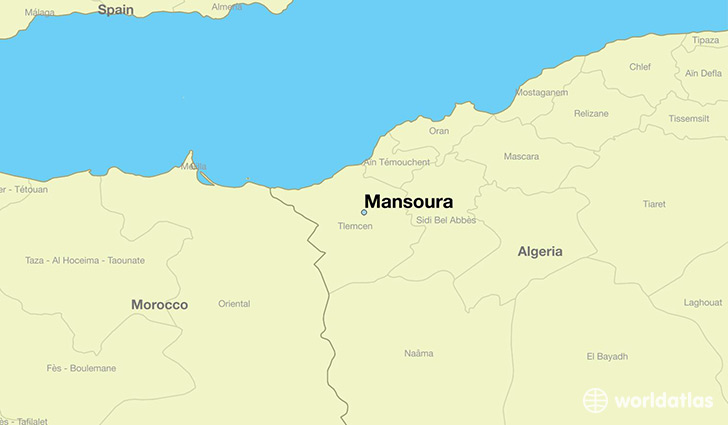 map showing the location of Mansoura