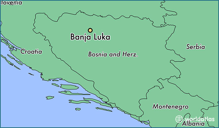 map showing the location of Banja Luka