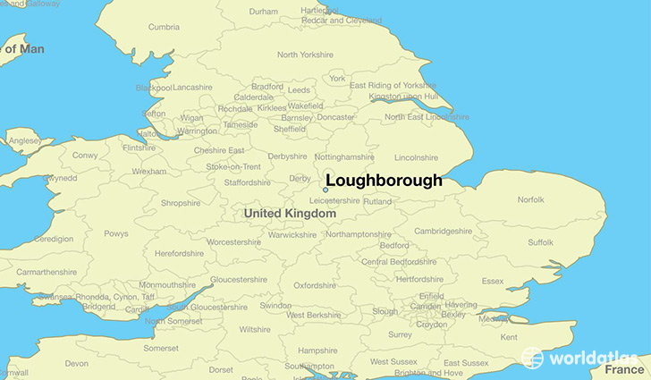 map showing the location of Loughborough