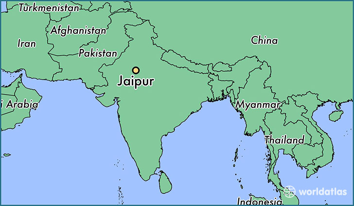 map showing the location of Jaipur