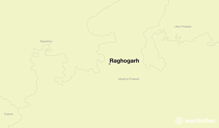 map showing the location of Raghogarh