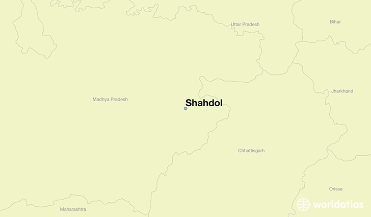 map showing the location of Shahdol