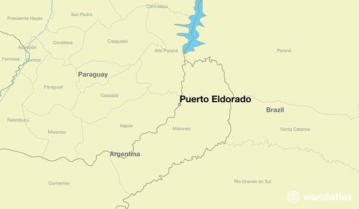 map showing the location of Puerto Eldorado