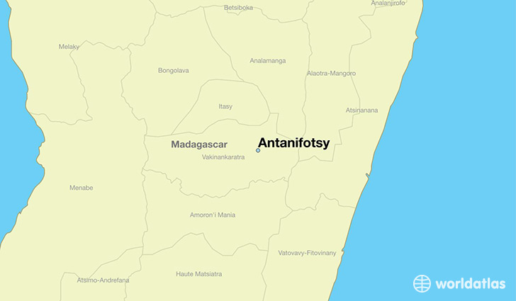 map showing the location of Antanifotsy