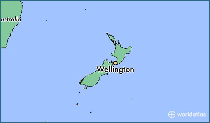 map showing the location of Wellington