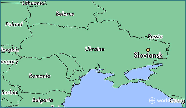 map showing the location of Sloviansk