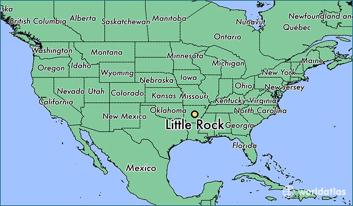 map showing the location of Little Rock
