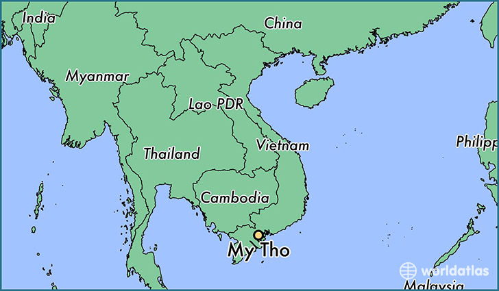 map showing the location of My Tho