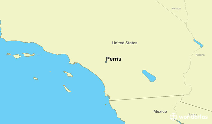map showing the location of Perris