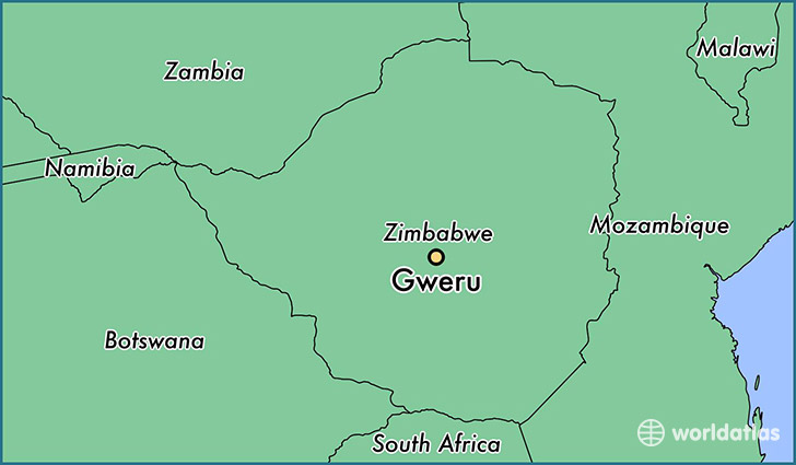map showing the location of Gweru