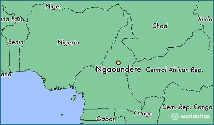 map showing the location of Ngaoundere