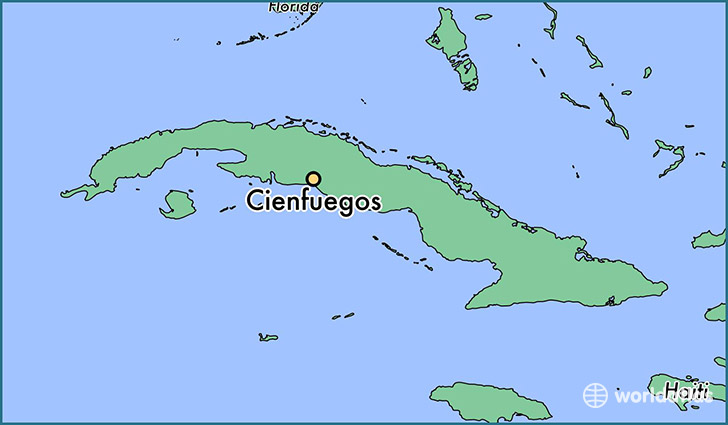 map showing the location of Cienfuegos