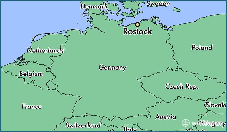 map showing the location of Rostock