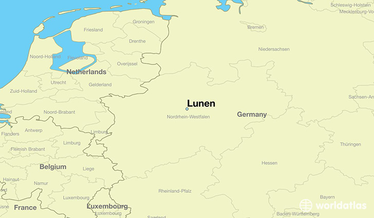 map showing the location of Lunen