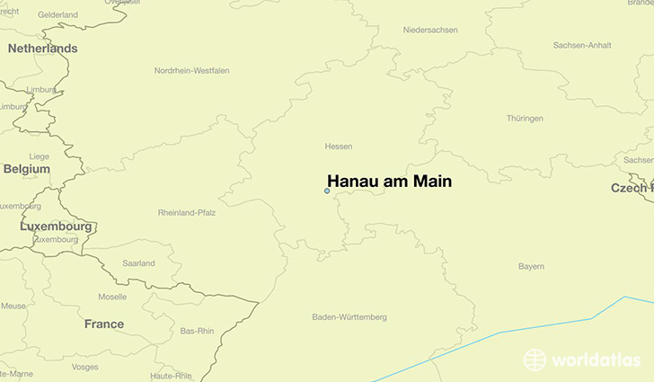 map showing the location of Hanau am Main