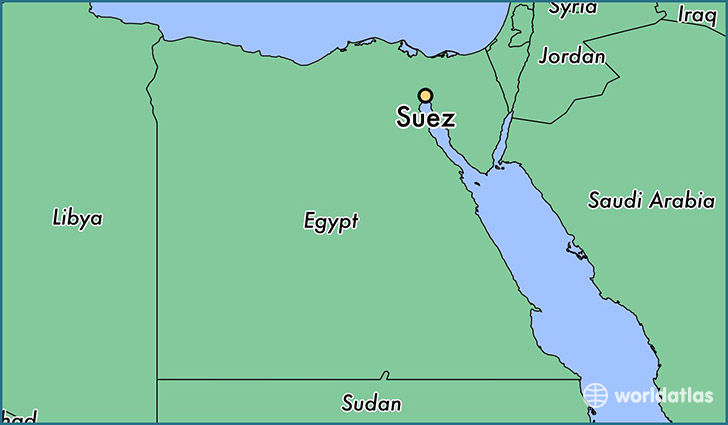 map showing the location of Suez