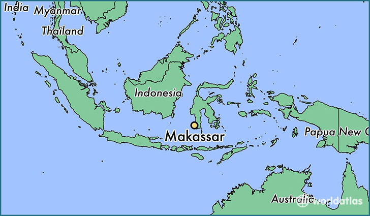 map showing the location of Makassar